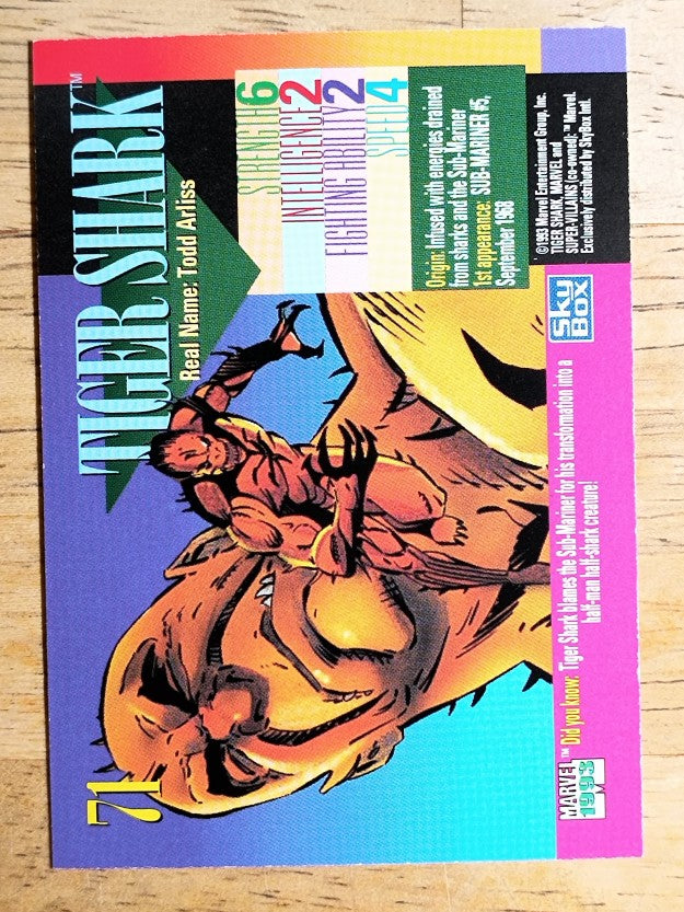 1993 SkyBox Marvel Universe IV #71 Tiger Shark