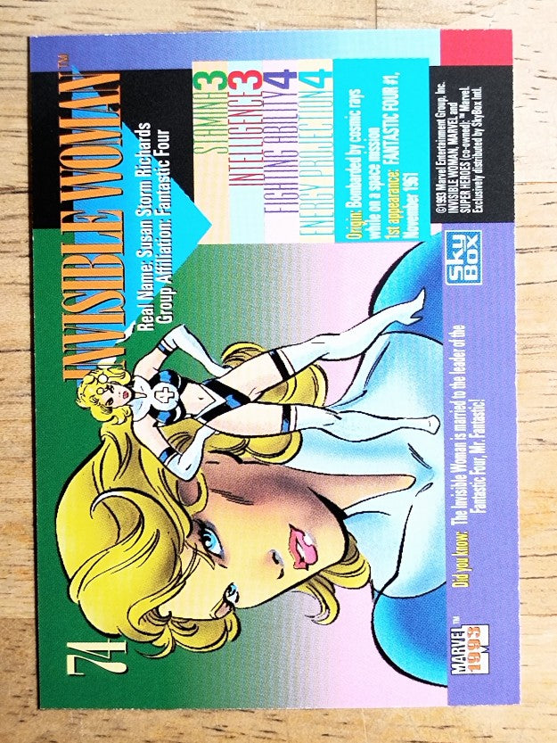 1993 SkyBox Marvel Universe IV #74 Invisible Woman