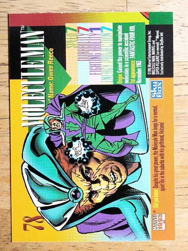 1993 SkyBox Marvel Universe IV #78 Molecule Man