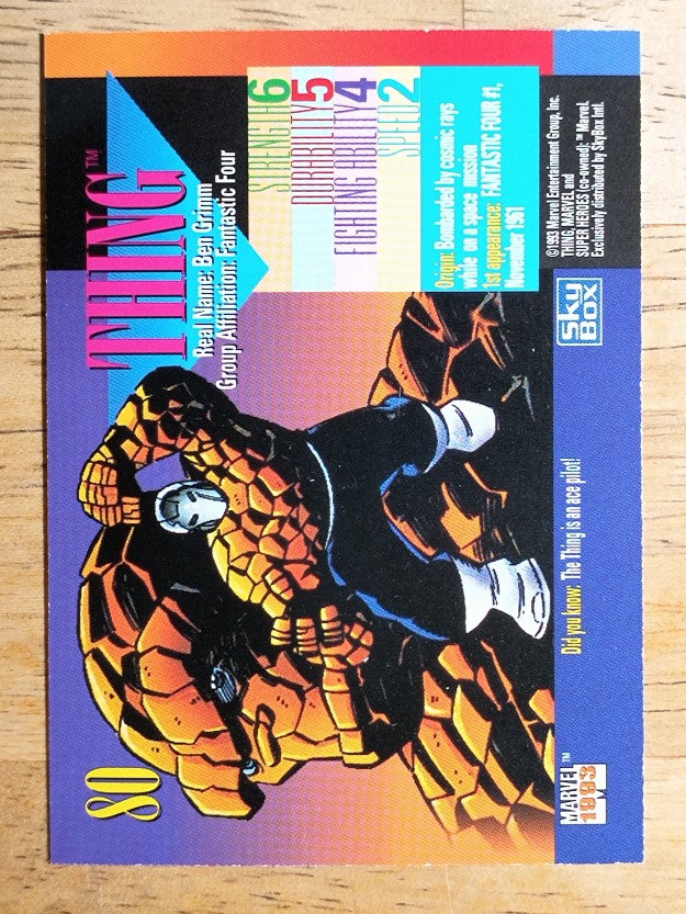 1993 SkyBox Marvel Universe IV #80 Thing