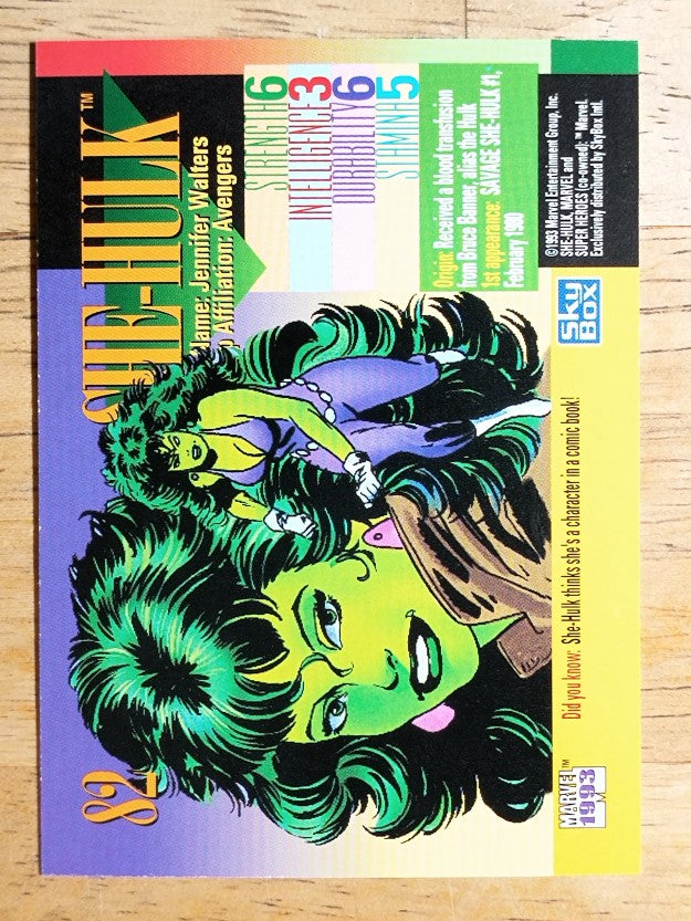 1993 SkyBox Marvel Universe IV #82 She-Hulk