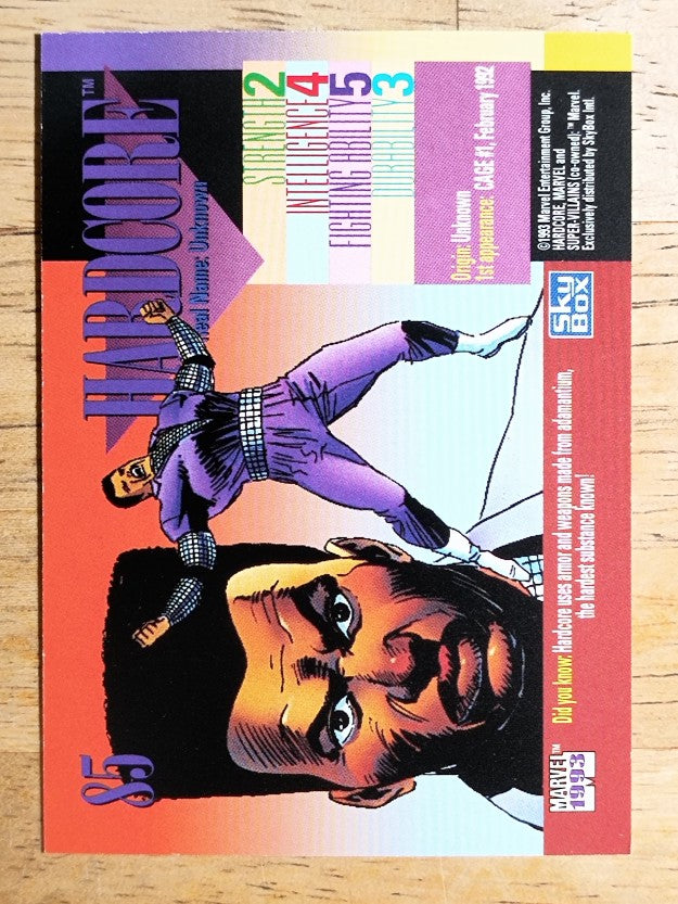 1993 SkyBox Marvel Universe IV #85 Hardcore