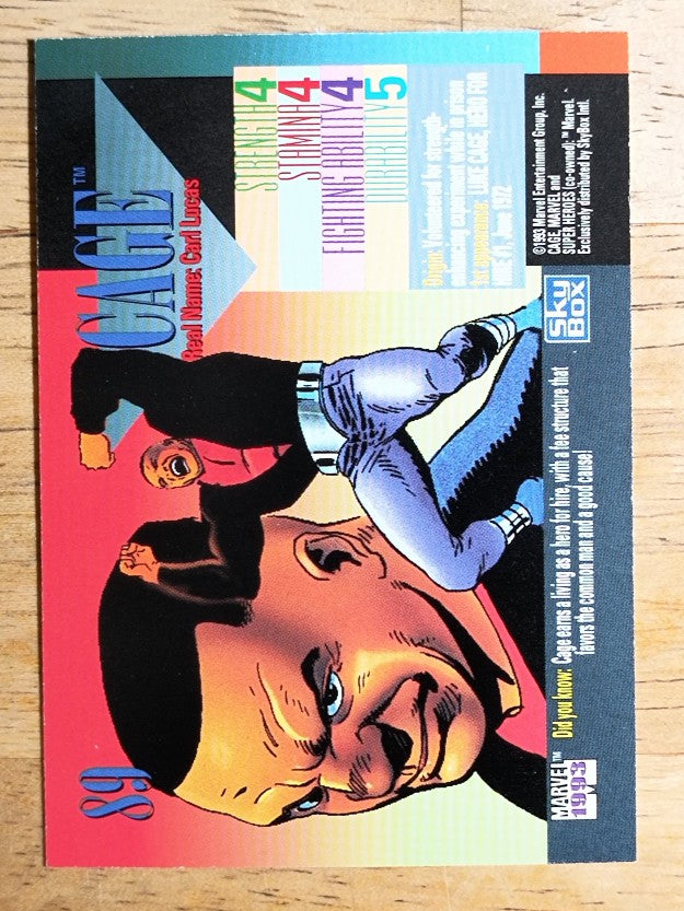 1993 SkyBox Marvel Universe IV #89 Cage