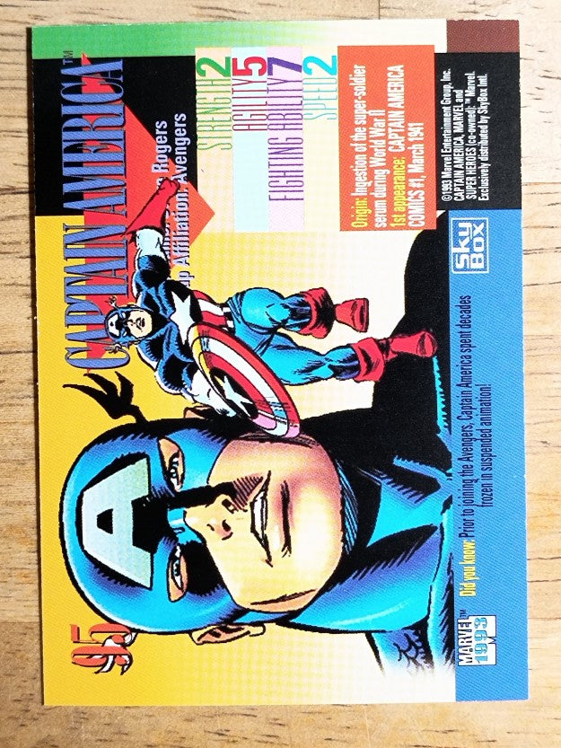 1993 SkyBox Marvel Universe IV #95 Captain America