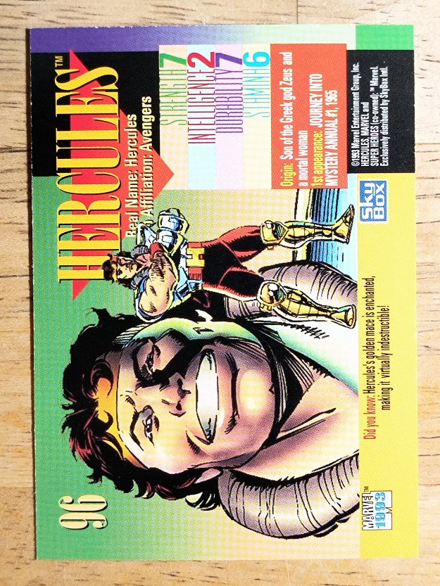 1993 SkyBox Marvel Universe IV #96 Hercules