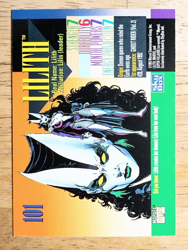 1993 SkyBox Marvel Universe IV #101 Lilith
