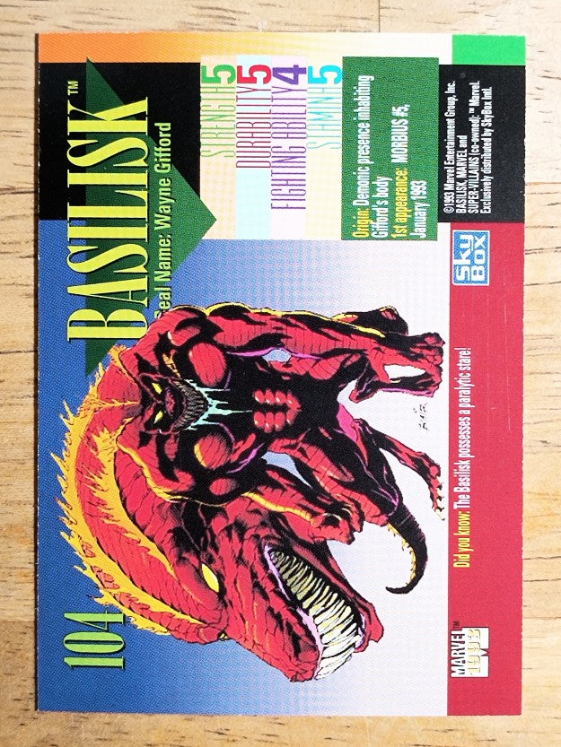 1993 SkyBox Marvel Universe IV #104 Basilisk