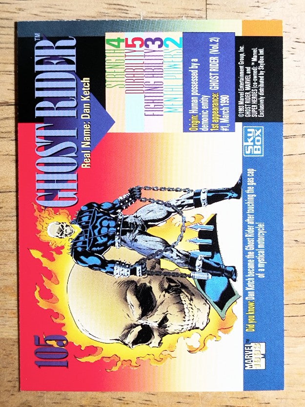 1993 SkyBox Marvel Universe IV #105 Ghost Rider