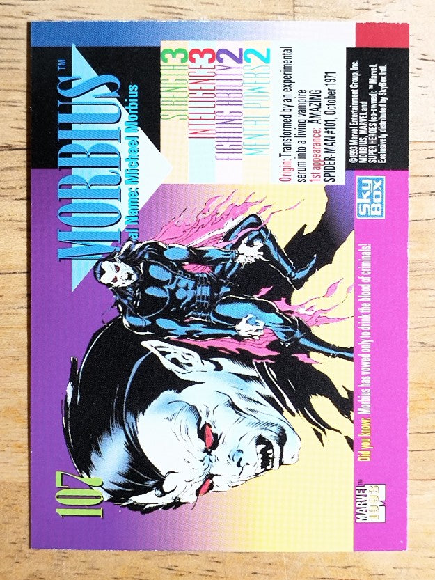 1993 SkyBox Marvel Universe IV #107 Morbius