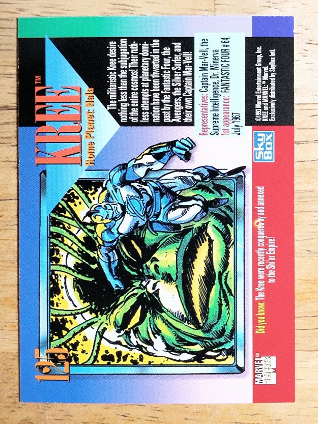1993 SkyBox Marvel Universe IV #125 Kree