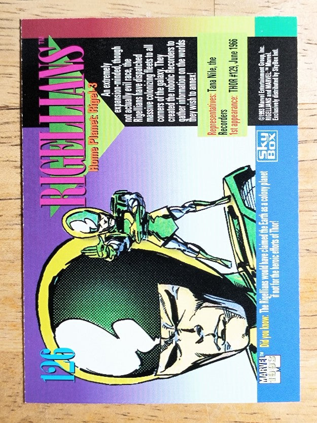 1993 SkyBox Marvel Universe IV #126 Rigellians