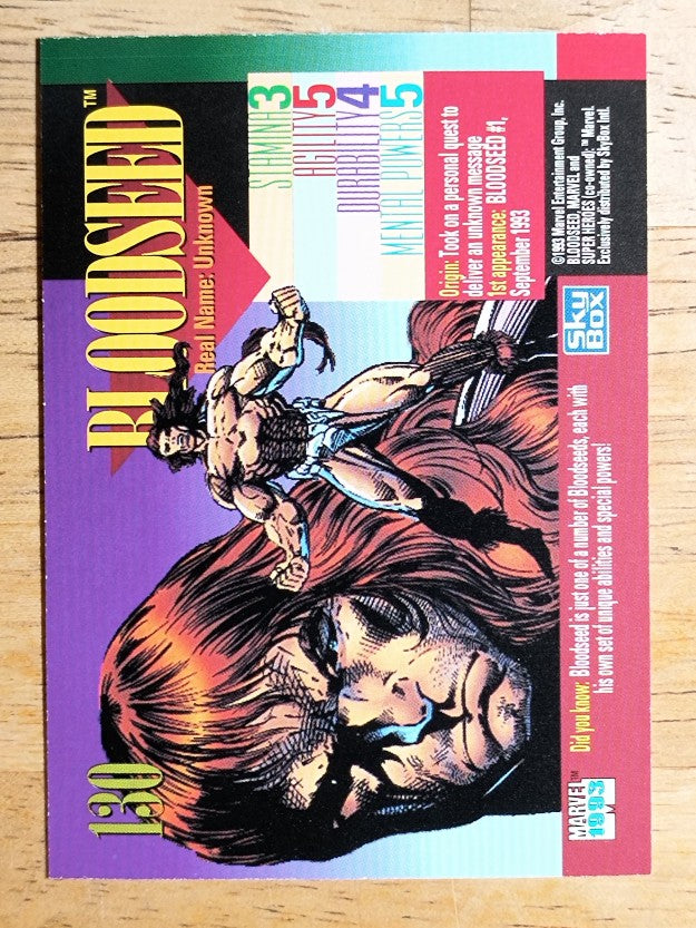 1993 SkyBox Marvel Universe IV #130 Bloodseed