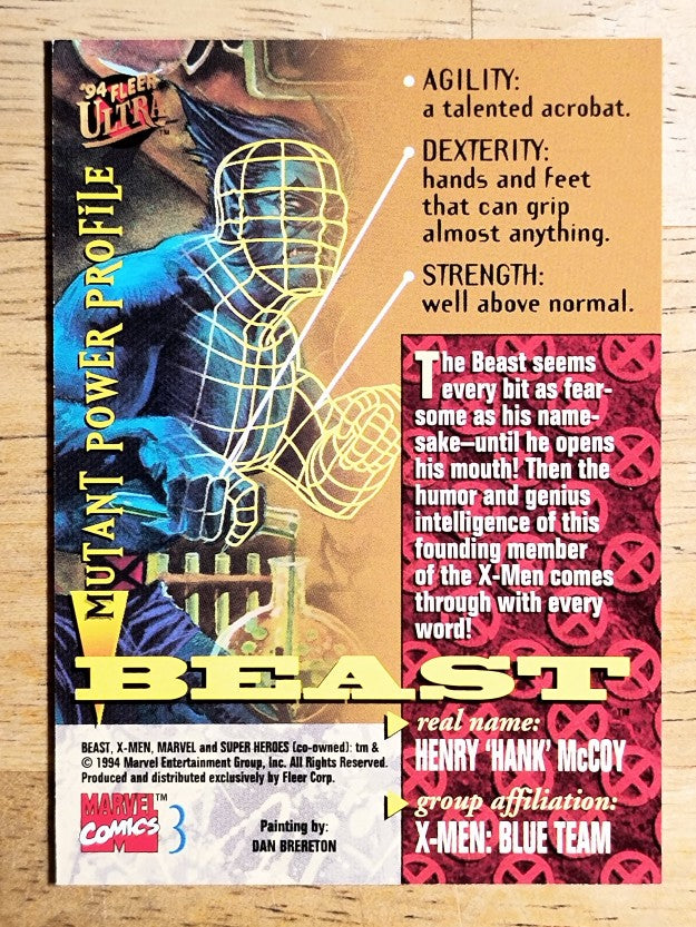 1994 Fleer Ultra X-Men #3 Beast