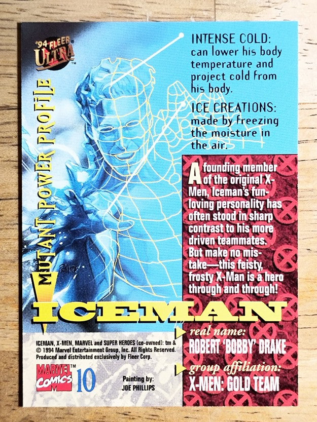 1994 Fleer Ultra X-Men #10 Iceman