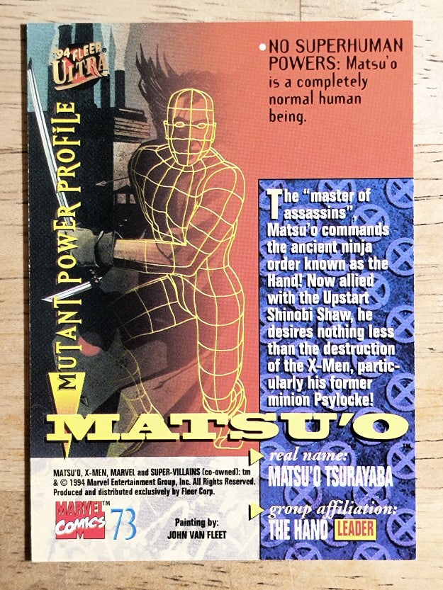 1994 Fleer Ultra X-Men #73 Matsu'o