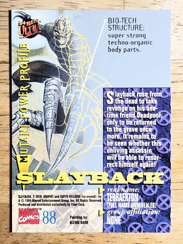 1994 Fleer Ultra X-Men #88 Slayback