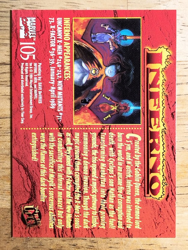 1994 Fleer Ultra X-Men #105 Inferno