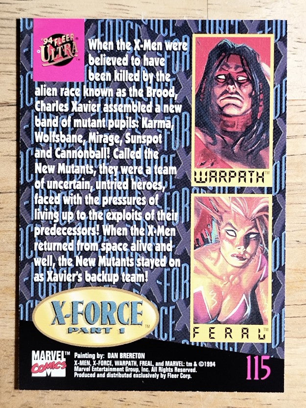 1994 Fleer Ultra X-Men #115 Warpath, Feral