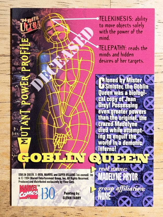 1994 Fleer Ultra X-Men #130 Goblin Queen