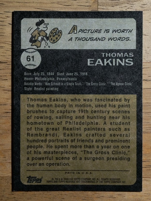 2009 Topps American Heritage #61 Thomas Eakins