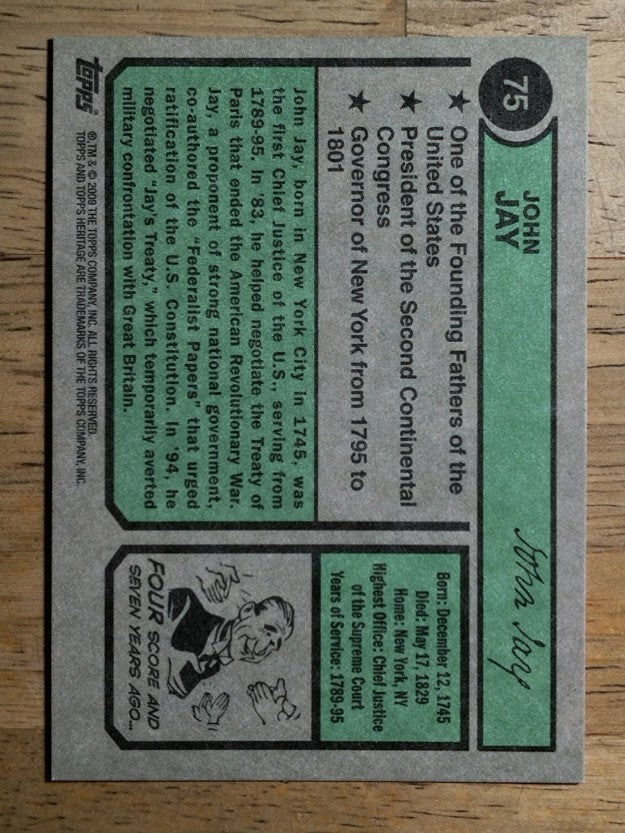 2009 Topps American Heritage #75 John Jay