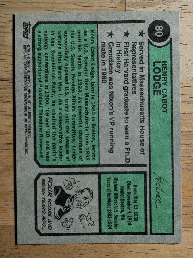 2009 Topps American Heritage #80 Henry Cabot Lodge