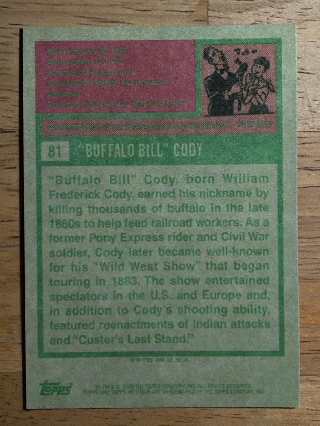 2009 Topps American Heritage #81 Buffalo Bill Cody