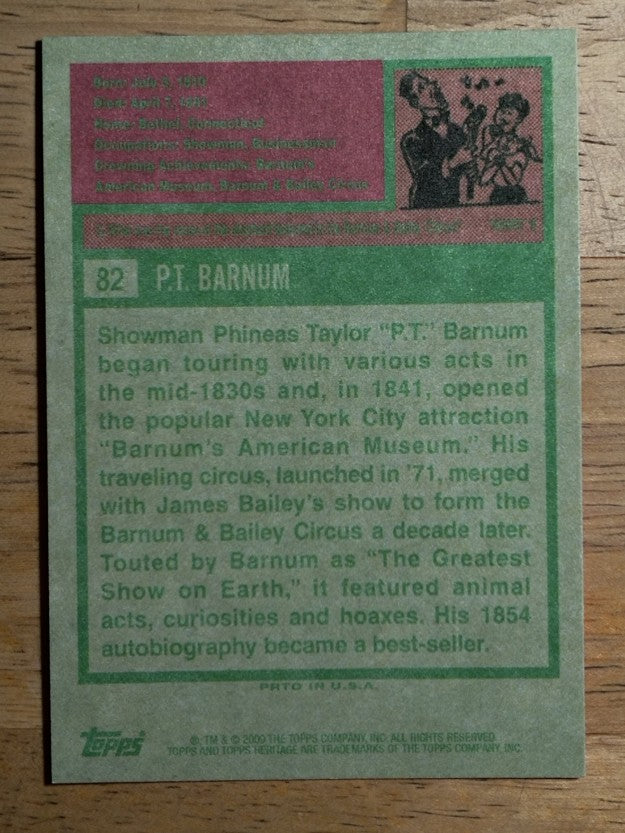 2009 Topps American Heritage #82 P.T. Barnum