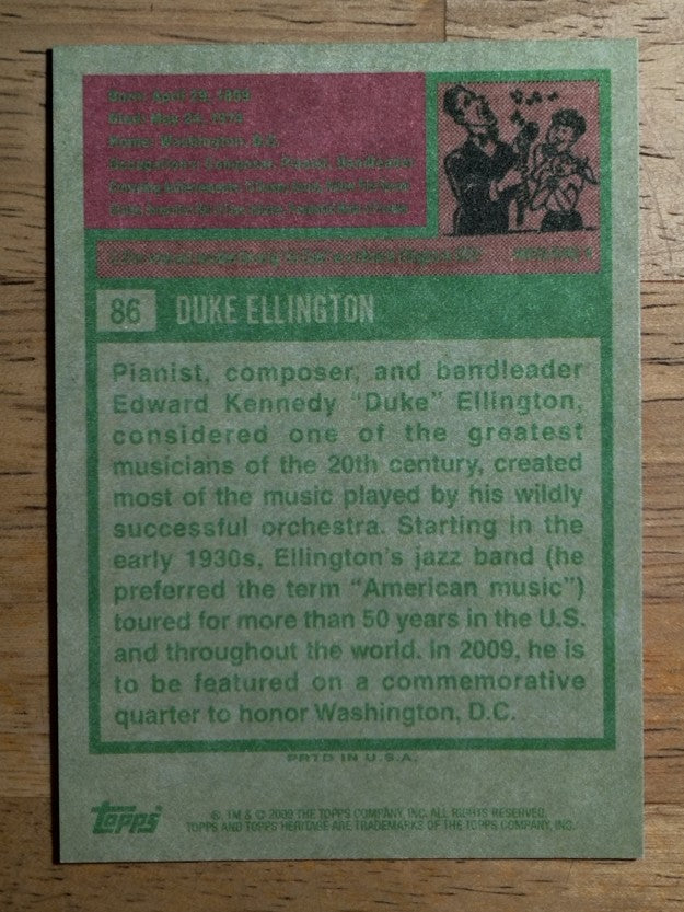 2009 Topps American Heritage #86 Duke Ellington