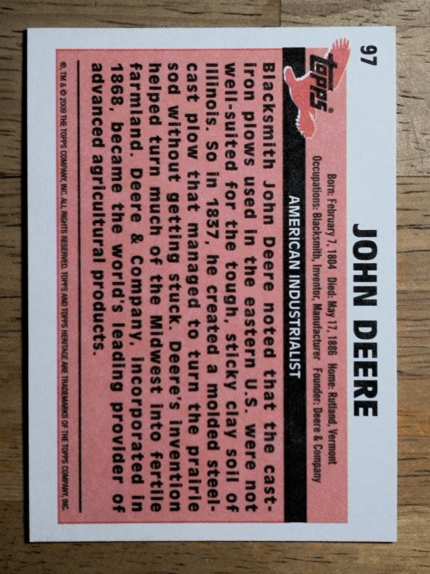 2009 Topps American Heritage #97 John Deere