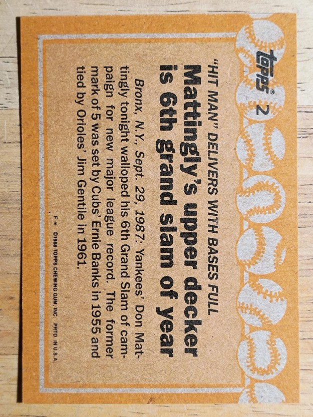 1988 Topps #2 Don Mattingly RB