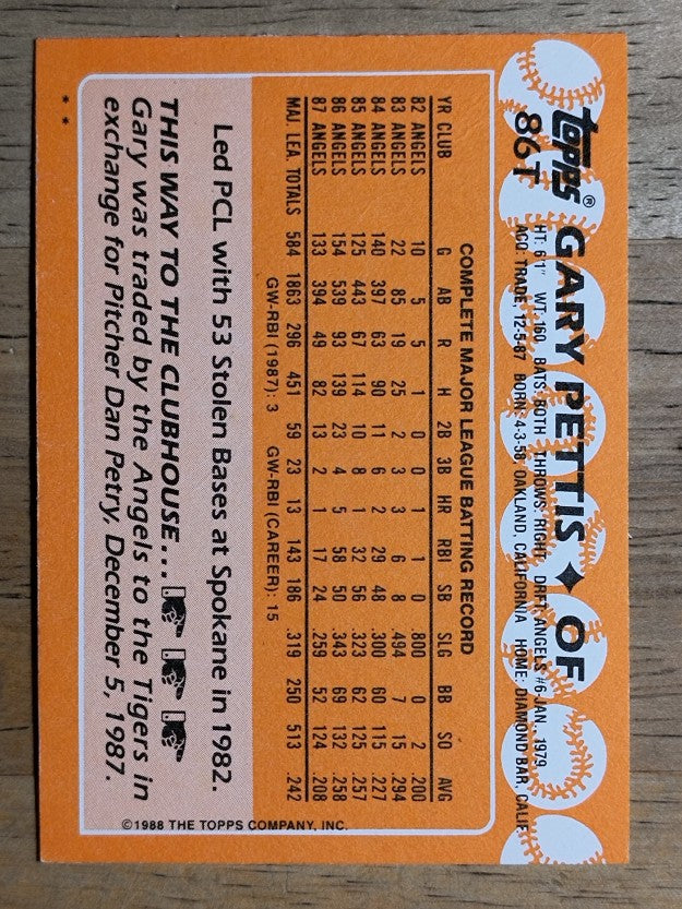 1988 Topps Traded #86T Gary Pettis