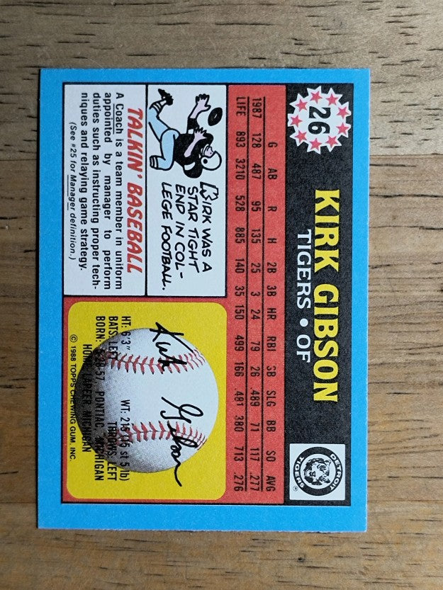 1988 Topps UK Minis #26 Kirk Gibson