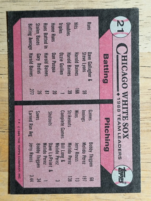 1989 Topps #21 Greg Walker TL