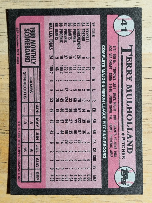 1989 Topps #41 Terry Mulholland