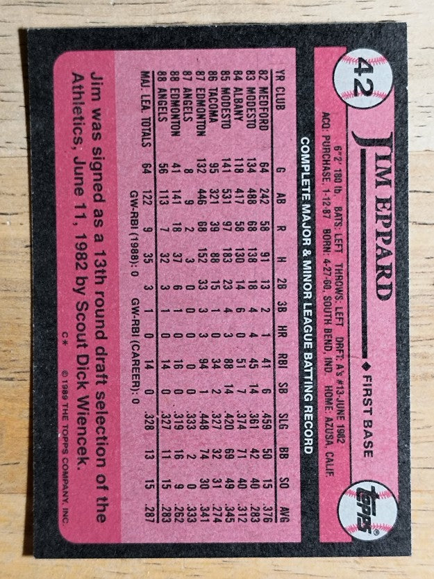 1989 Topps #42 Jim Eppard