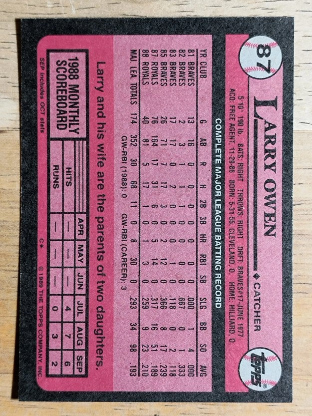 1989 Topps #87 Larry Owen