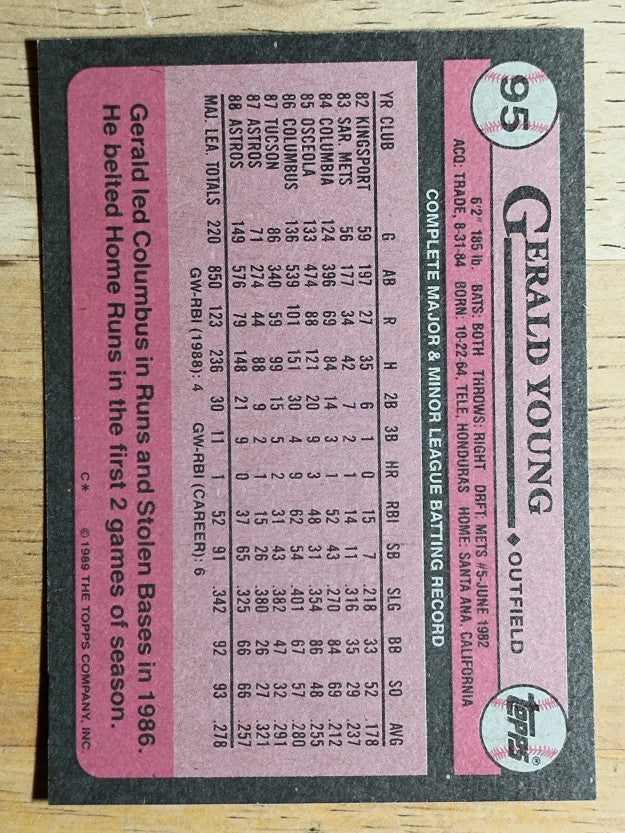 1989 Topps #95 Gerald Young