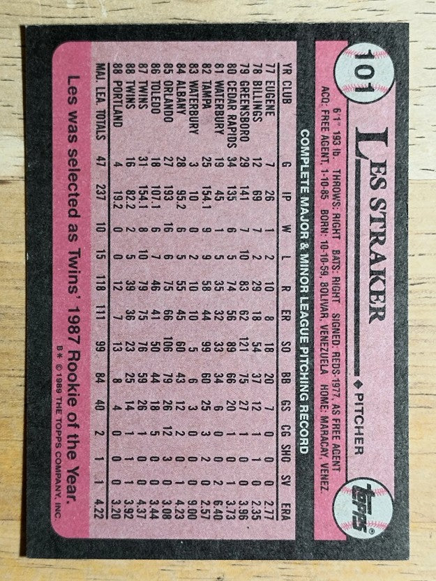 1989 Topps #101 Les Straker