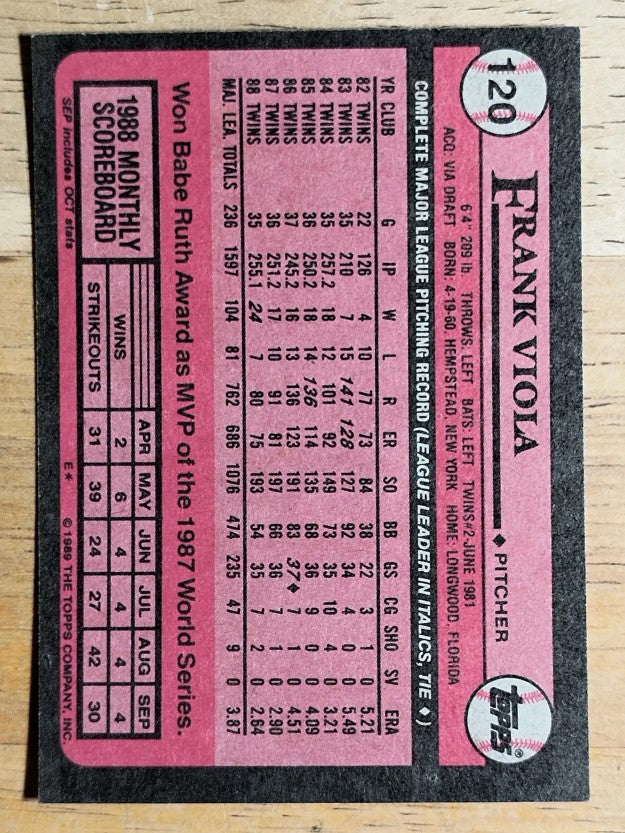 1989 Topps #120 Frank Viola