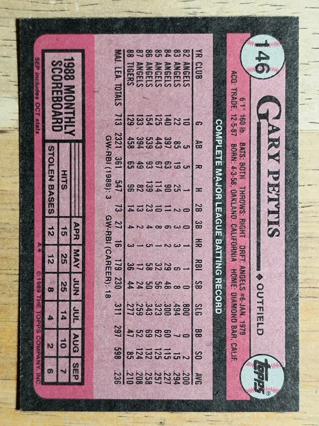 1989 Topps #146 Gary Pettis