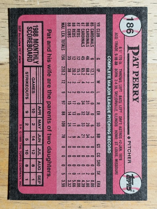 1989 Topps #186 Pat Perry