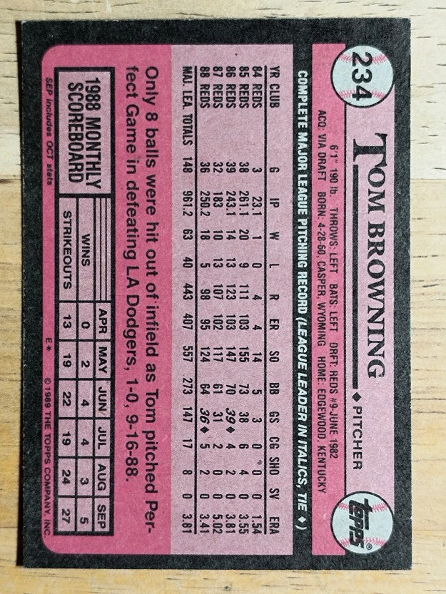 1989 Topps #234 Tom Browning