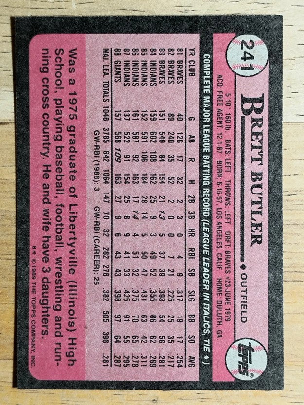 1989 Topps #241 Brett Butler