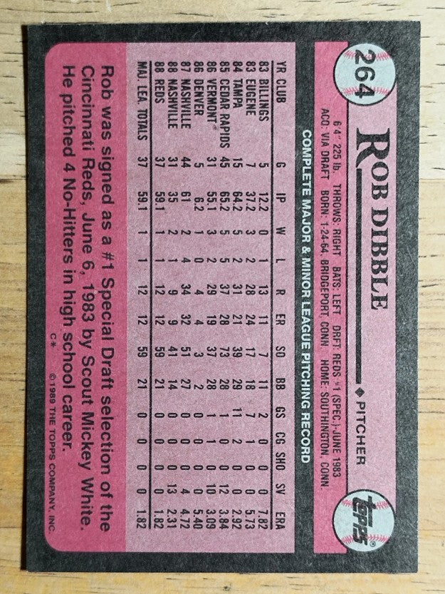 1989 Topps #264 Rob Dibble RC