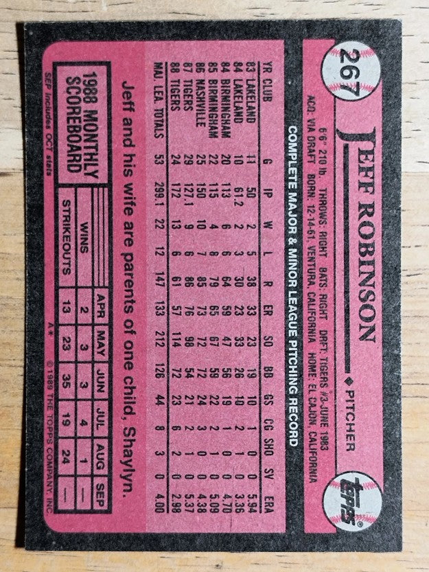 1989 Topps #267 Jeff M. Robinson