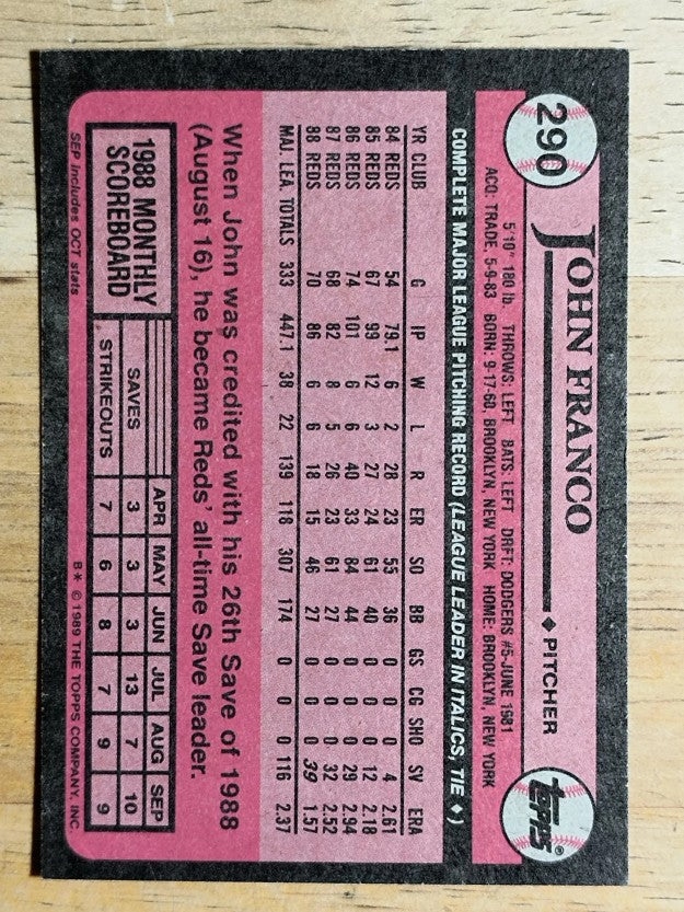1989 Topps #290 John Franco