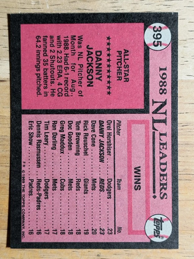 1989 Topps #395 Danny Jackson AS