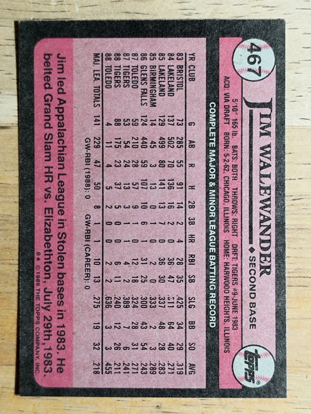 1989 Topps #467 Jim Walewander