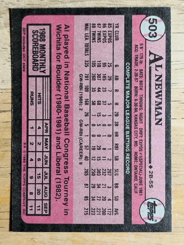 1989 Topps #503 Al Newman